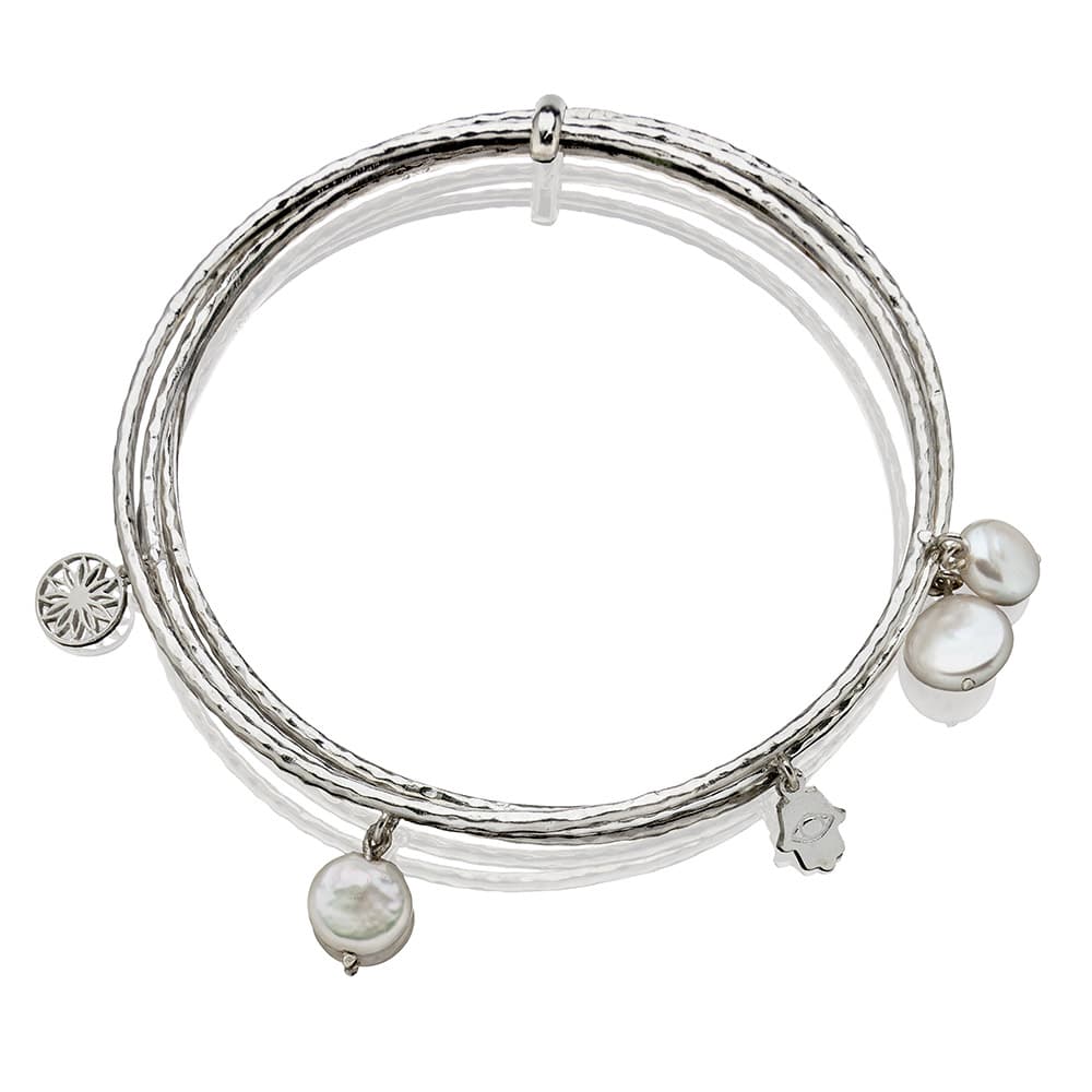 Pearl Sterling Silver Bangle Pearl Sterling Silver Bangle