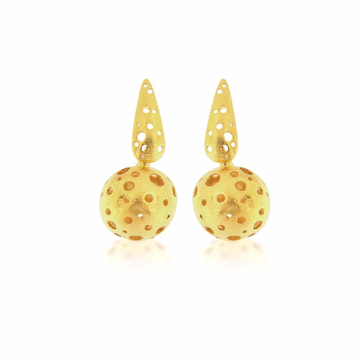 Gold plated ball silver Earrings Gold plated ball silver Earrings